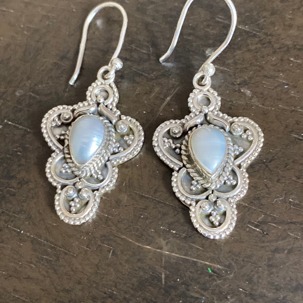 Pearl And Sterling Silver Pierced Earrings